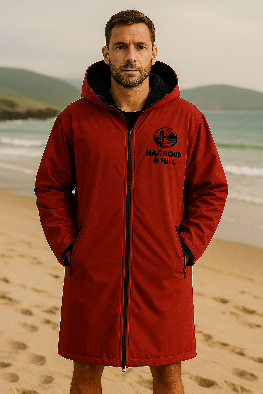 Coastal Changing Robe - Red and Black