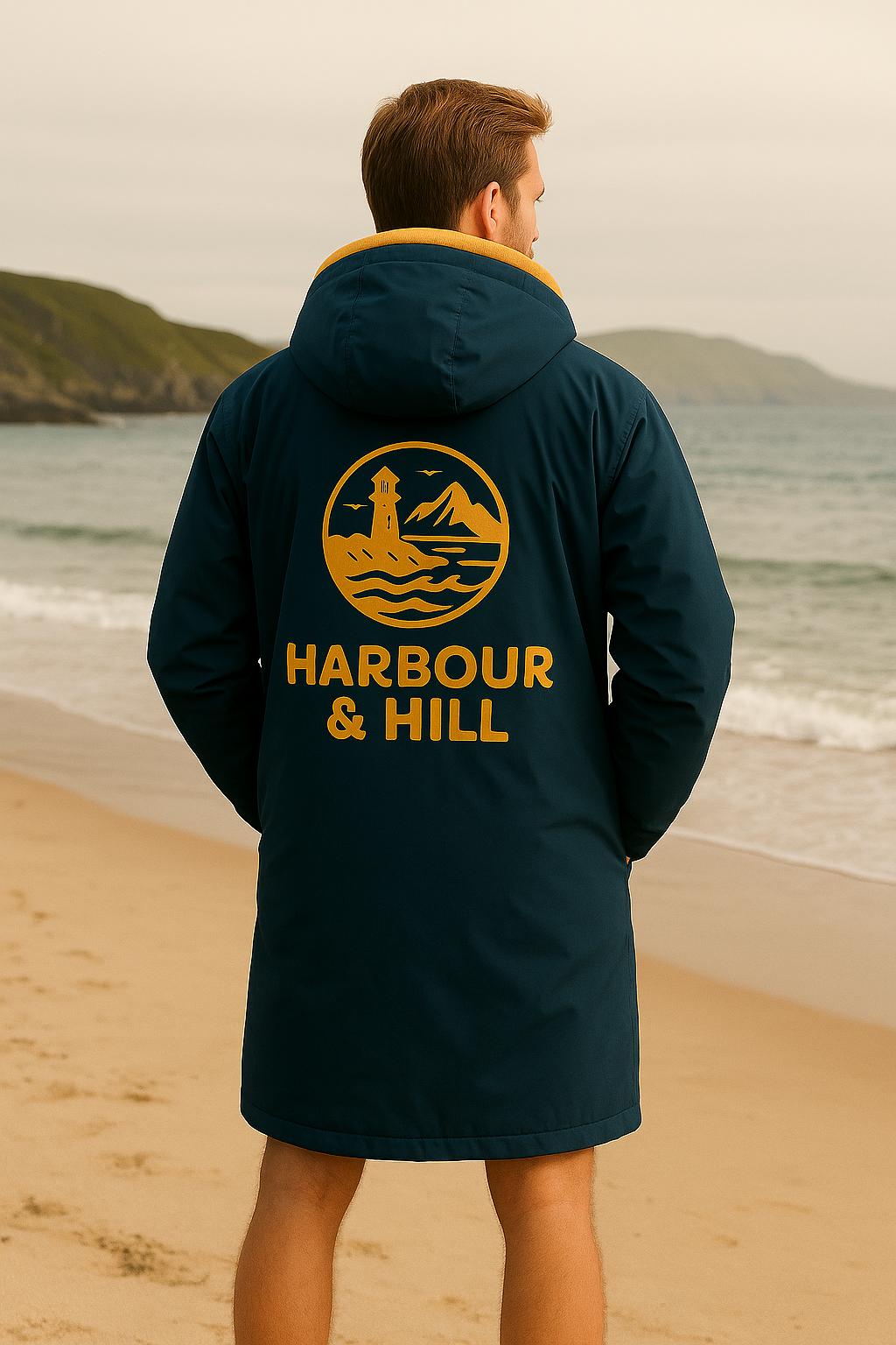 Coastal Changing Robe - Navy and Mustard